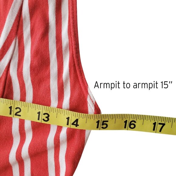 Max Studio Fit & Flare Candy Cane Red & White Stripe Deep V Neck Dress Size S - Picture 10 of 13